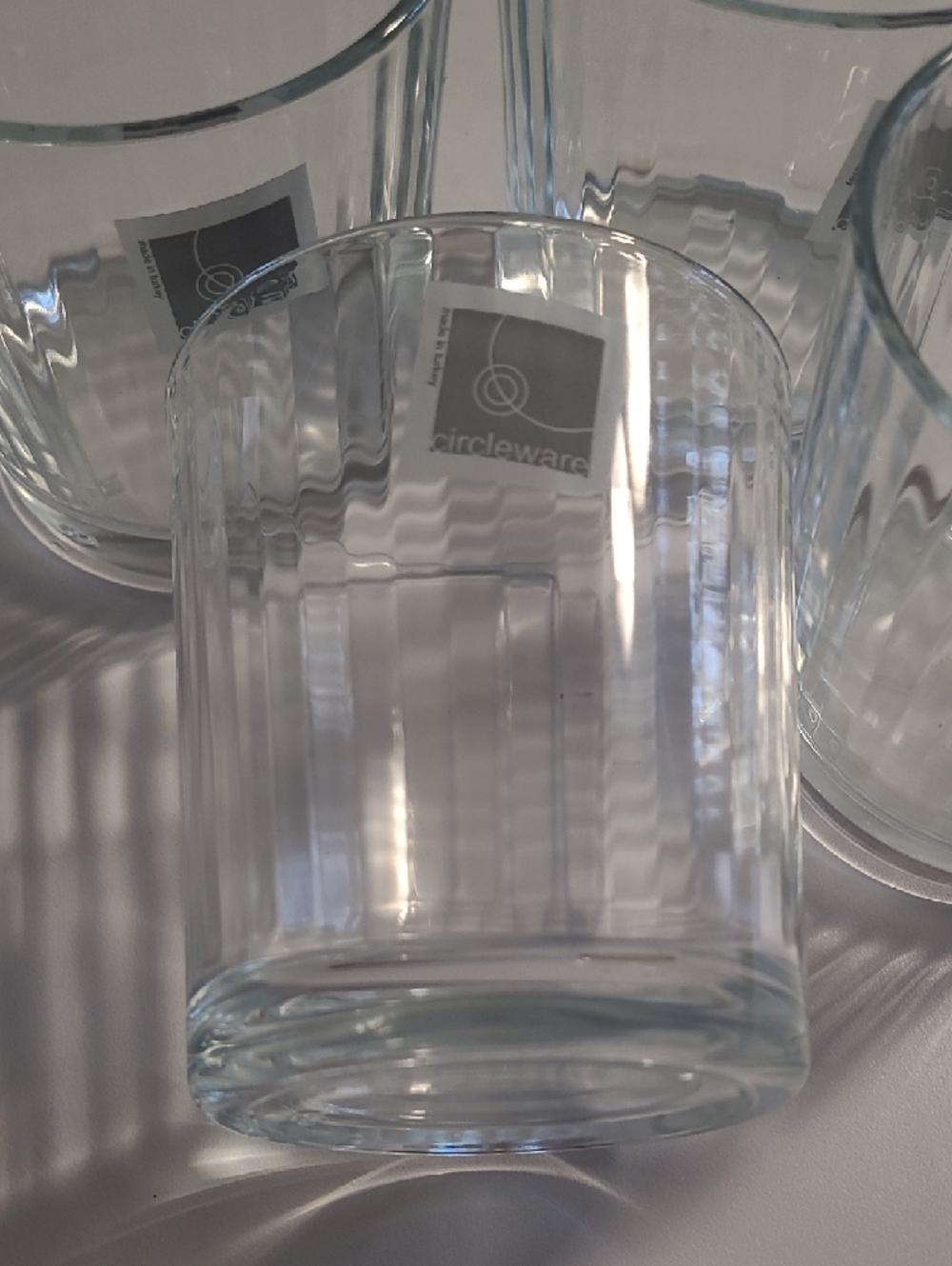 Set of 4 Circleware Clear Glass Tumbler Drinking Glasses 14 Oz - Picture 2 of 2